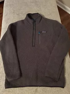 Patagonia Retro Pile Fleece Quarter Zip Pullover Sweater Gray Mens Size S - Picture 1 of 7
