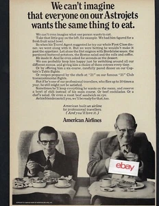 AMERICAN AIRLINES 1966 MEALS 21 CLUB EVERYONE DOES NOT WANT TO EAT THE SAME AD - Picture 1 of 1