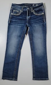 Miss Me Damen 26 Blau Denim Jeans Capri Baumwollmischung Verziert - Bild 1 von 8