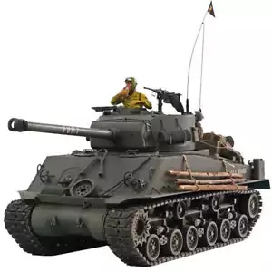 Hooben 1/10 M4A3E8 FURY SHERMAN RC Modello Serbatoio Assemblato Verde/Mimetico N.6620 - Foto 1 di 52