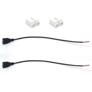 2x 22AWG USB 2.0 Femelle Bricolage Réparation Pigtail Câble 0,3M/1FT 2 Broches Fil Nu 5V 3A - Photo 1 sur 7