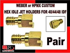 VW WEBER HPMX CUSTOM HEX IDLE JET HOLDERS FOR 40/44/48 IDF PAIR Radke  - Picture 1 of 6