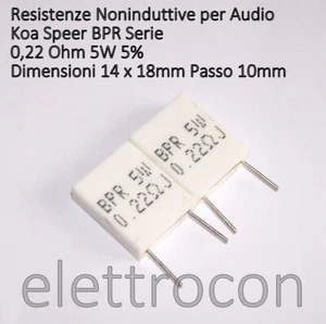 5 pezzi 0,22 Ohm 5W 5% Resistenze a filo avvolto non induttiva per audio KOA BPR - Imagen 1 de 1