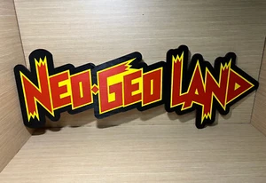 BIG SIZE - NEO GEO LAND Wooden Logo Poster - Wall Display Aes mvs cd - Picture 1 of 13