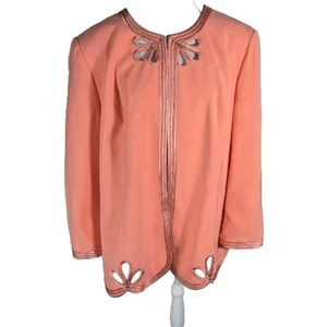 Traje Faith Wms 22W Color Melocotón Poli Adornado Chaqueta Separada B12 - Imagen 1 de 24