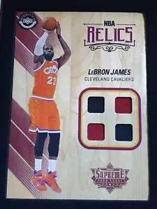 2016 Upper Deck Supreme Hardcourt LeBron James #PATCH Quad Game Used Jerseys - Picture 1 of 4