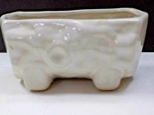PLANTER  LOG STUMP FLOWER POT Gracetone White Sand ART POTTERY Unused vintage - Picture 1 of 10