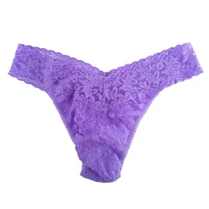 Hanky Panky Signature Lace Original Rise Thong One Size Purple New Without Tags - Picture 1 of 8