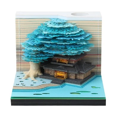 3D Memo Pad 260 Sheets Paper Carving Sticky Notes Convenience Post Notes Blue - Image 1 of 4