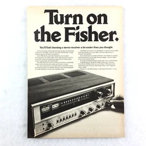 FISHER 70s Vintage Print Ad 432 Hi-Fi Stereo AM/FM Radio TURN ON THE FISHER - Picture 1 of 1