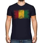 Guinea Distressed Flag Mens T-shirt Top GuinÉe Guinean Gine Shirt Football