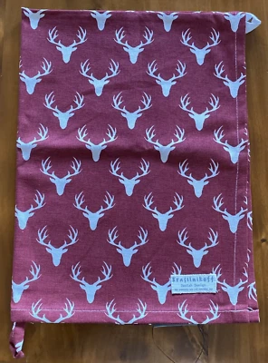 Geschirrtuch weinrot Hirschkopf Geschirrhandtuch Küchentuch Küchenhandtuch Küche - Bild 1 von 4