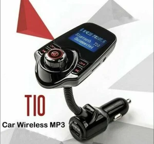 T10 in- Car Bluetooth MP3 USB Charger Wireless FM Transmitter Handsfree - Picture 1 of 5