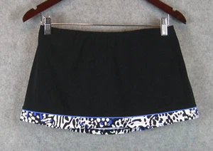 Profile by Gottex Swim Skirt Women's Black Animal Print Trim Size 6 - Picture 1 of 3
