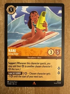 Nani - Caring Sister 19/204 Rare Azurite Sea Lorcana Disney English Card - Picture 1 of 2