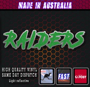 Raiders Decal Sticker Supporter Fan. Canberra NRL NFL Sports CAR LAYERED EFFECT - Picture 1 of 3