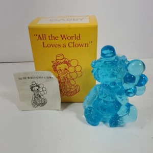 VINTAGE MOSSER GLASS BALLOON CLOWN “GABBY” 7th In Series Blue & White 81" - Picture 1 of 13