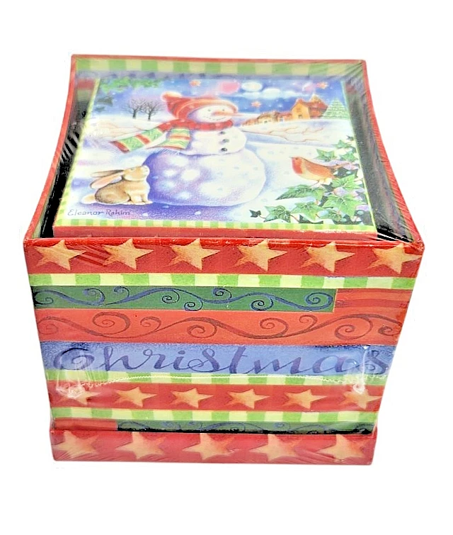 Set of 2 cardboard snowman boxes for holiday gifts (CS-B3)