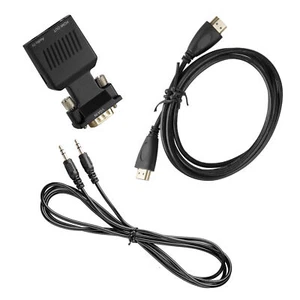 VGA to HDMI Adapter 1080P Video 3.5mm Audio Cable for Laptop PC LCD Monitor TV - Picture 1 of 9