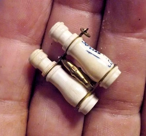 Vintage Mini Celluloid Binocular Forex Charm w/ Tiny Photographs when Viewed - Picture 1 of 7