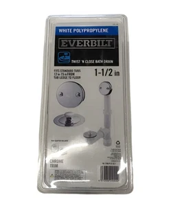 Everbilt Twist & Close 1-1/2" Poli Tubería Baño Residuos y Desbordamiento Drenaje en Cromo - Imagen 1 de 9