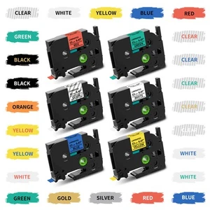 Compatible Brother Tze Label Tape Printer P-Touch Laminated 24mm/18mm/12mm/9mm/6 - Picture 1 of 56