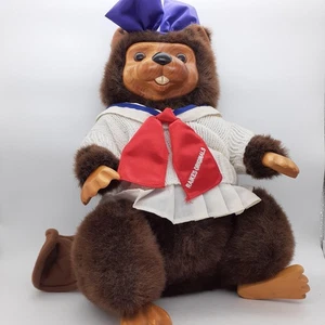 Muñeca de peluche vintage Robert Raikes Lucy Beaver 1983 cara de madera de aplausos 15 pulgadas - Imagen 1 de 9