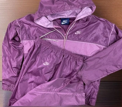 Vintage Nike Tracksuit Matching Pants & Jacket 80s Windbreaker Suit Women Sz L - Image 1 of 4