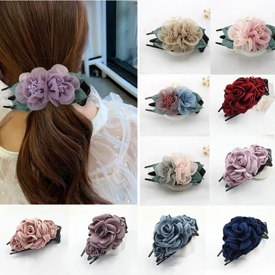 Women Hair Clip Wedding Party Artificial Flower Headdress Hair Claw Fashion✔ - Image 1 of 4