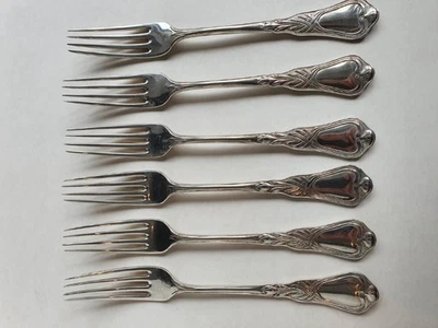 Heinrich Vogeler "Herbstzeitlose" 6 Gabeln, Jugendstil, 800er Silber - Bild 1 von 4
