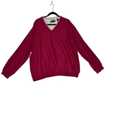 Pulôver esportivo wedge tamanho XL masculino desempenho golfe quebra vento vermelho - Imagem 1 de 4