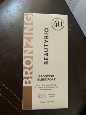 BEAUTYBIO : Bronzing Blendrops SPF 40 Priming Drops - 1 fl. oz.    NEW IN BOX - Image 1 of 4