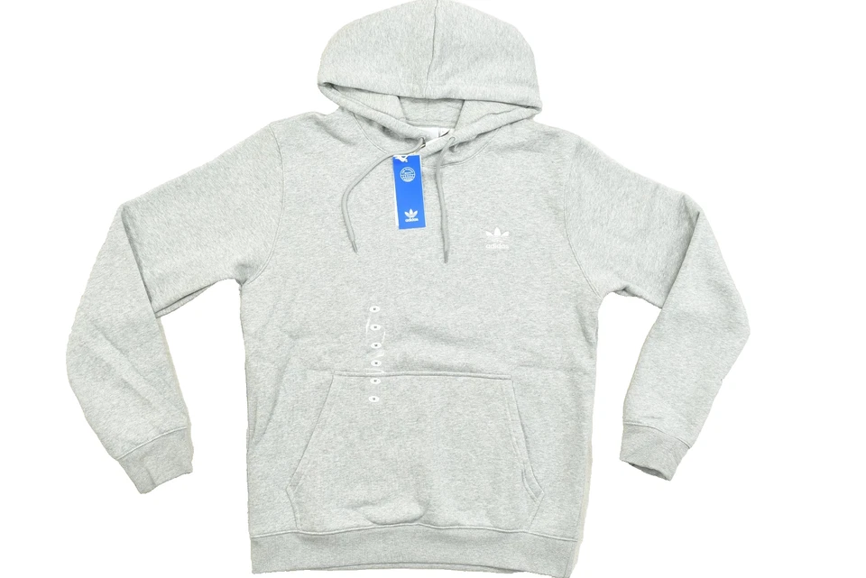 Adidas Men's Regular Size S Gray Essential Hoody Sweatshirt Trefoil IM4525