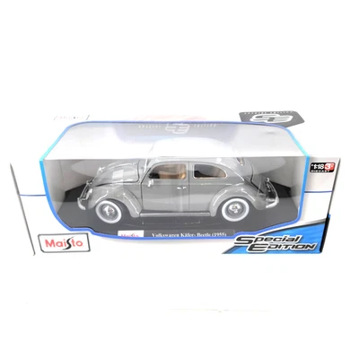Maisto Escala 1:18 Edición Especial Diecast Modelo 1955 Volkswagen Escarabajo Gris Foto 1 de 4