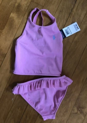 NUEVO CON ETIQUETAS TRAJE DE BAÑO RALPH LAUREN GILR'S 2 PIEZAS ROSA TALLA 4 BAKINI TANKINI Foto 1 de 4