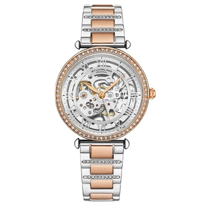 Reloj pulsera Stuhrling 4023 2 automático con detalles de cristal esqueleto para mujer Foto 1 de 3