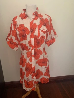Vestido hibisco lino Palm Noosa, s 10, perfecto Foto 1 de 4
