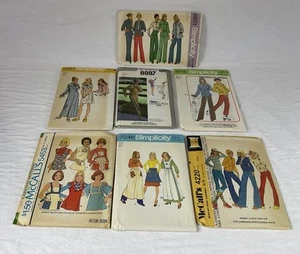 Lot of 7 Misses 1970's Assorted Nightgown Pinafore Pants Sewing Patterns NEW UC - Picture 1 of 7