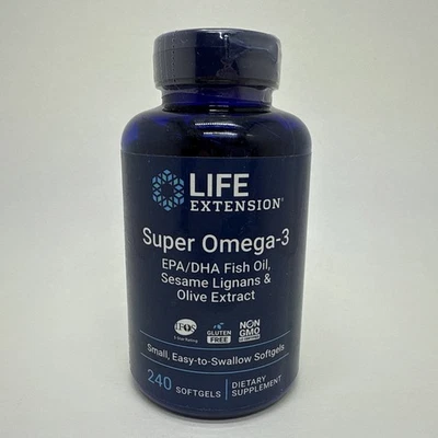 Life Extension Super Omega-3 Plus EPA DHA Fish Oil Sesame 240 Softgels *NO DATE* - Image 1 of 4