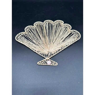 Ventilador de parede abacá tecido à mão vintage feito nas Filipinas decoração de fibra natural - Imagem 1 de 4