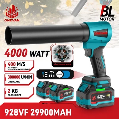 Akku Gebläse Bläser Turbogebläse Turbo Handbläser Luftgebläse w/2 928VF Batterie - Bild 1 von 4