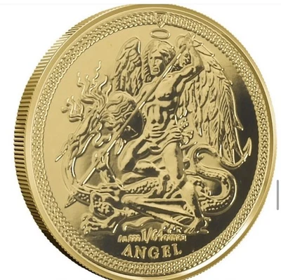 Moneda de oro Ángel Isla de Man 2025 0,5 gramos de colección 1000 Foto 1 de 4