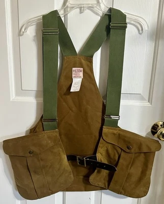 EUC Filson Waxed Tin Cloth Game Vest Strap Bag - Dark Tan - Size Super - NICE - Image 1 of 4