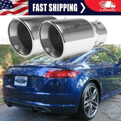 Pairs Exhaust Pipes Car For 2017 Audi TT Coupe Rear Throat Muffler 38-76mm — 第 1/4 张图片