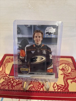 Leo Carlsson  2023-24 upper deck Clear Cut  1st Round Draft Acetate Ducks 🔥 - Image 1 of 2