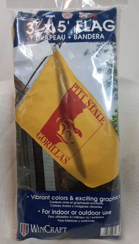 Pittsburg State University PITT STATE Gorillas Flag 3x5 NEW Yellow Background Cover