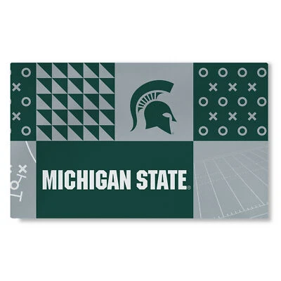 Alfombra de salón lavable Northwest NCAA Michigan State Spartans en bloques de colores Foto 1 de 2