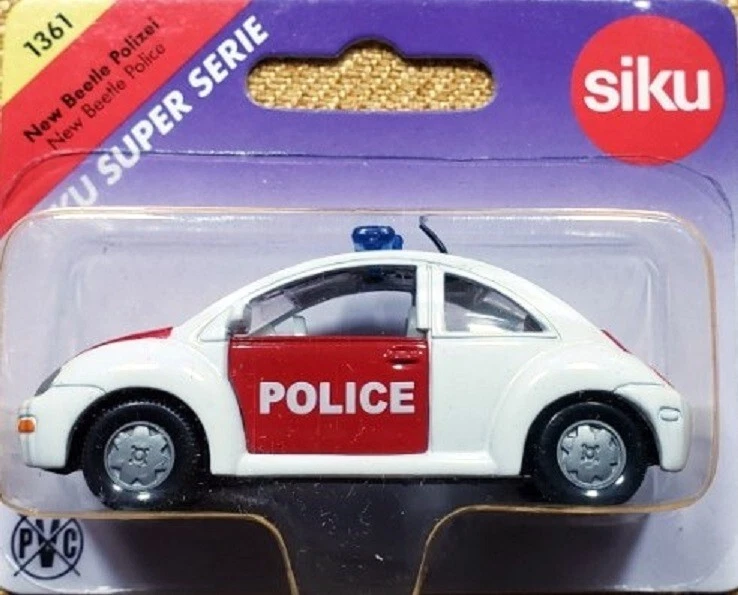 Volkswagen Siku 1361 nuevo escarabajo - policía escala 1/64 fundido a presión nuevo sin usar, en caja Foto 1 de 1