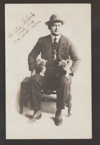rppc c1910 ANIMAL TRAINER Circus Vaudeville PET LION CUBS Lions Cub BILLIE CLARK - Picture 1 of 2