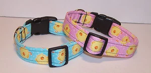 Wet Nose Designs Chicky Dog Collar Easter Chicks Spring Pink or Blue Chickadee - Picture 1 of 9
